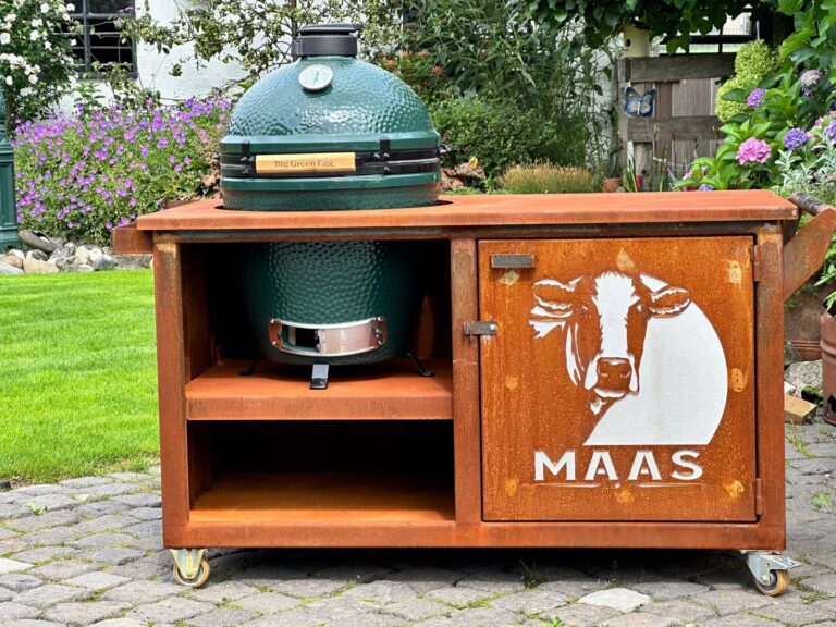 BBQ green egg maatwerk ombouw cortenstaal