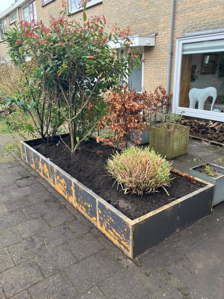 Border Cortenstaal voortuin bloembak zonder bodem