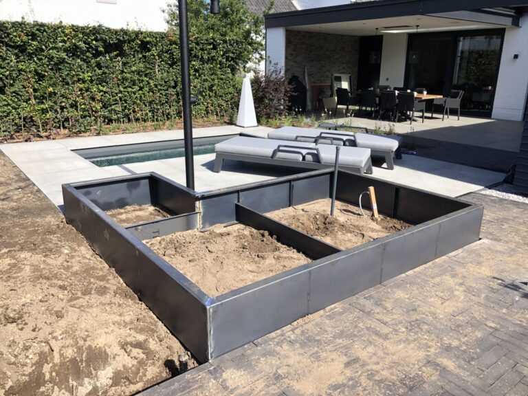 Hoek border CorTenstaal