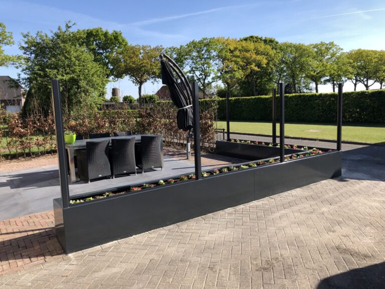 Wand gepoedercoat wind scherm