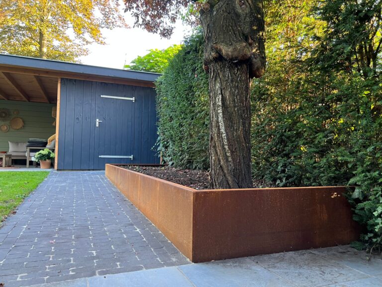 laag hoog border cortenstaal steelgarden