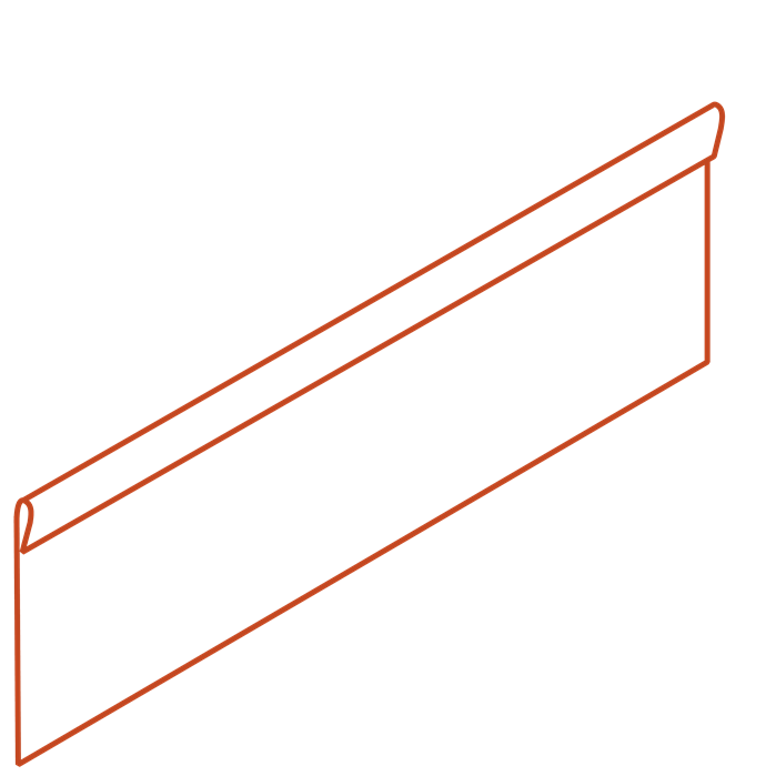 CorTenstalen kantopsluiting geplet 230x0,2x29 cm