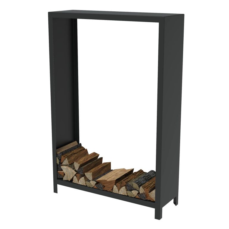 Houtopslag zwart 120x40x180 cm