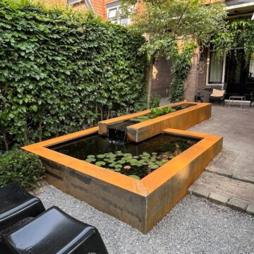 cortenstaal waterornament op maat